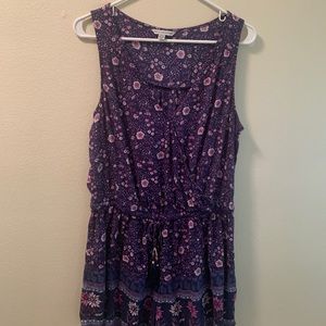Floral romper with drawstring